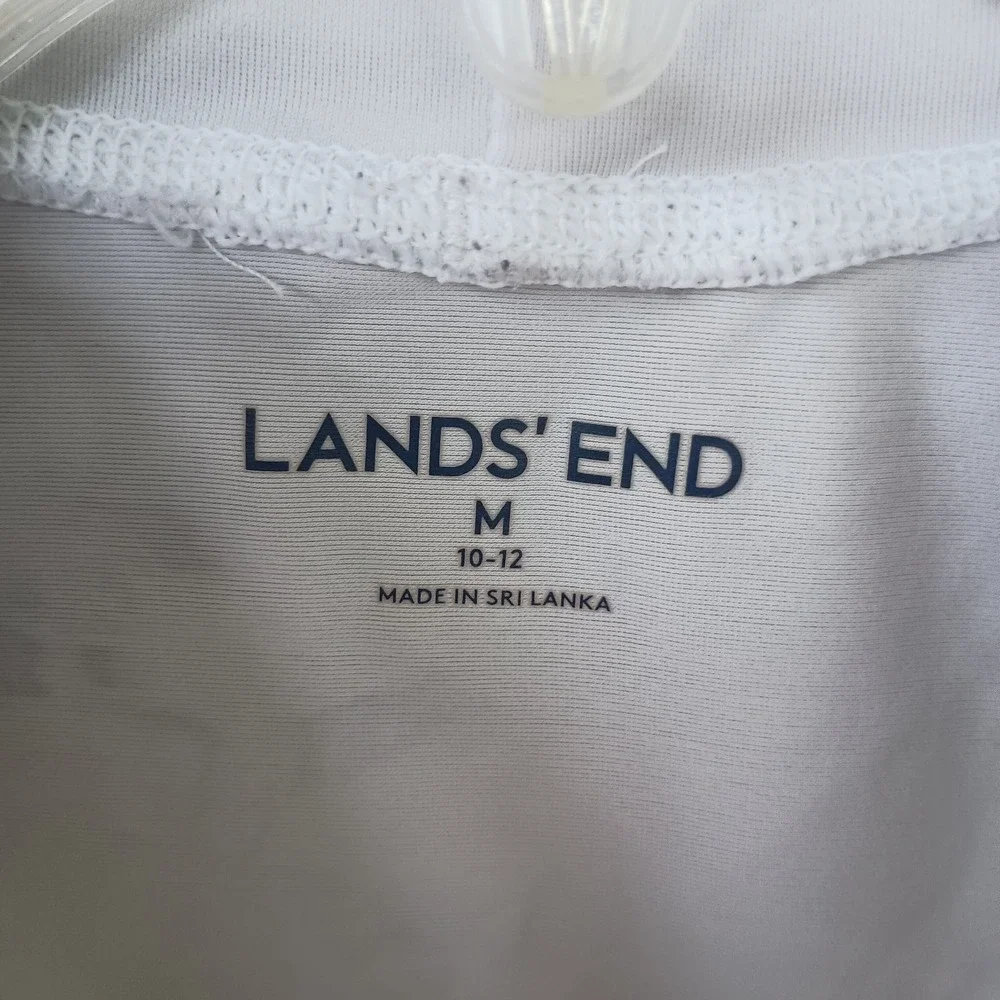Lands' End Boys Chameleon Tropical Print Mock Neck Rash Guard